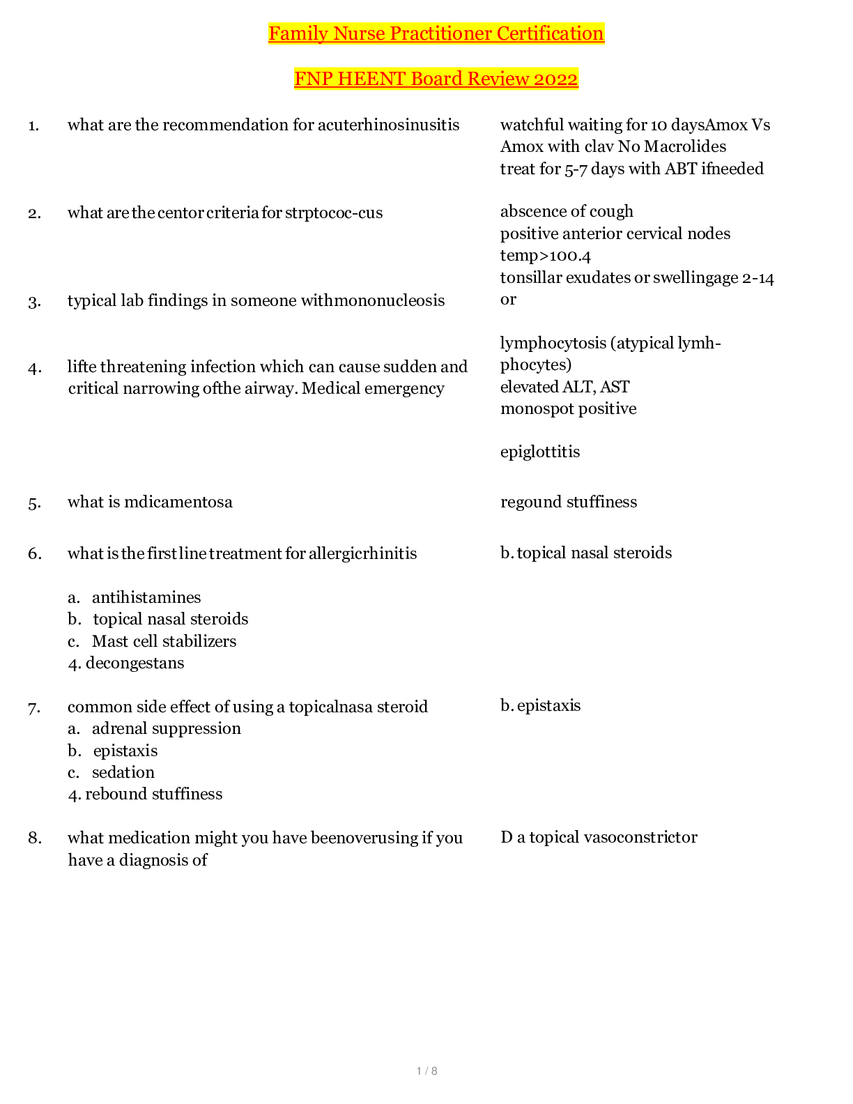 Preview image for Family Nurse Practitioner Certification | FNP 1 - HEENT Board Review 2022/2023